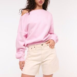 Abercrombie & Fitch Pink Off-Shoulder Sweater